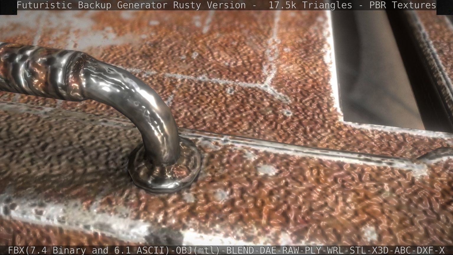 Futuristic Backup Generator Rusty Version - 8K PBR Low-poly 3D model_31