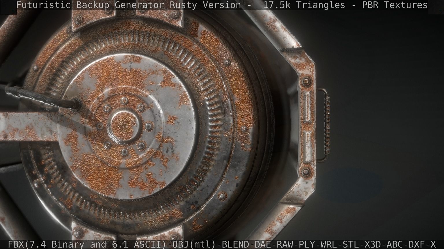 Futuristic Backup Generator Rusty Version - 8K PBR Low-poly 3D model_49