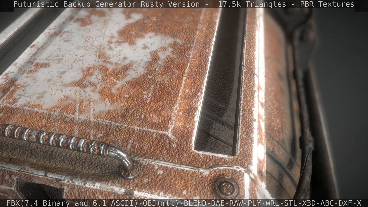 Futuristic Backup Generator Rusty Version - 8K PBR Low-poly 3D model_22