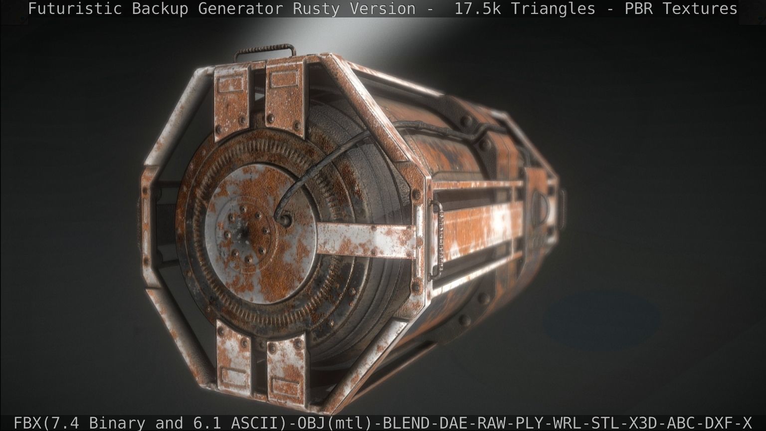 Futuristic Backup Generator Rusty Version - 8K PBR Low-poly 3D model_44