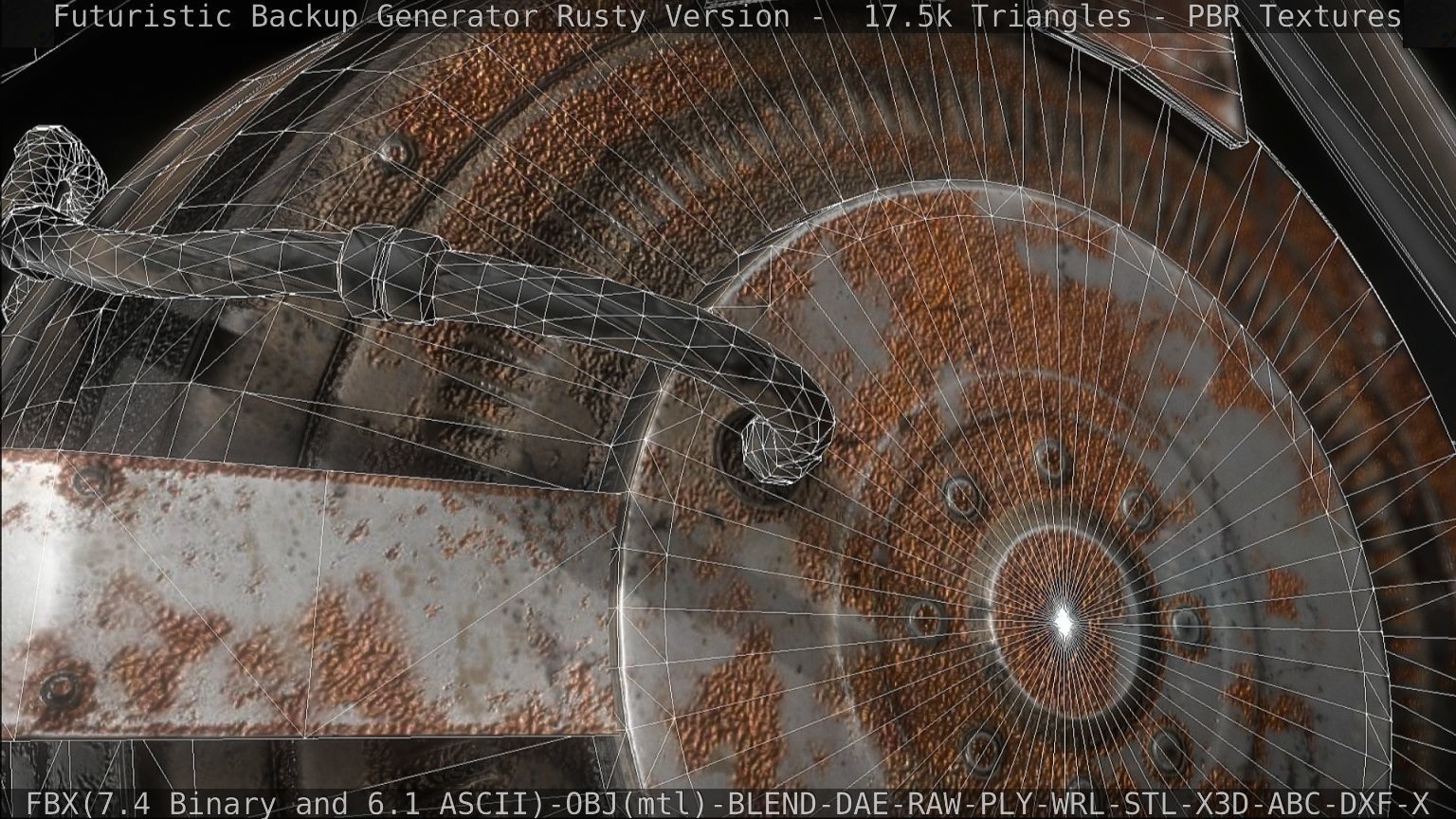 Futuristic Backup Generator Rusty Version - 8K PBR Low-poly 3D model_70