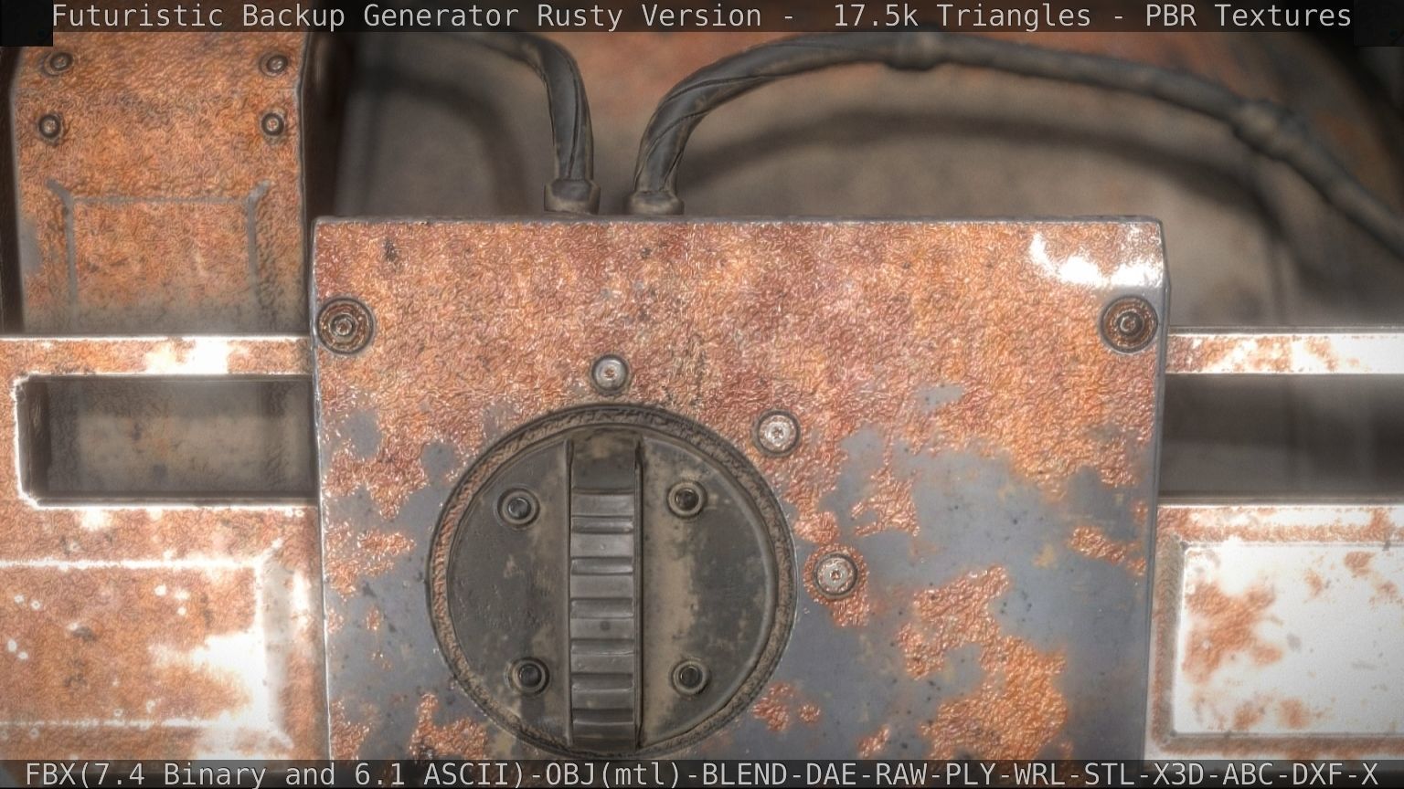 Futuristic Backup Generator Rusty Version - 8K PBR Low-poly 3D model_12