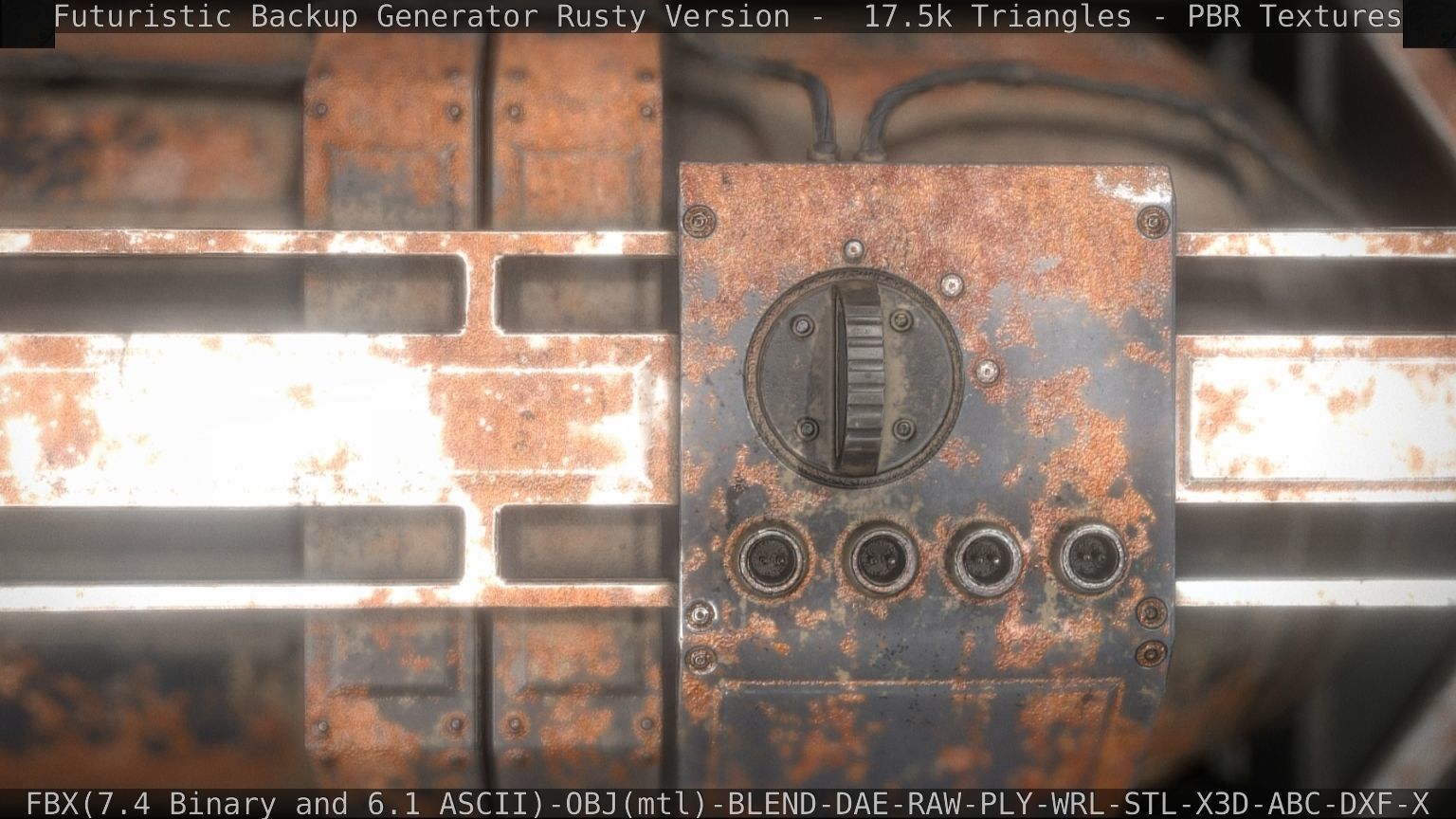 Futuristic Backup Generator Rusty Version - 8K PBR Low-poly 3D model_29
