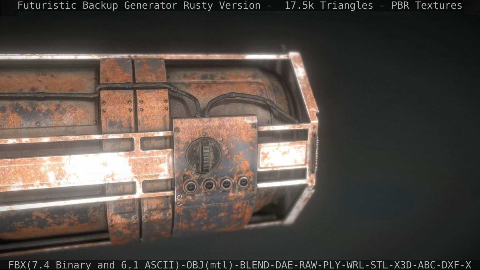 Futuristic Backup Generator Rusty Version - 8K PBR Low-poly 3D model_23