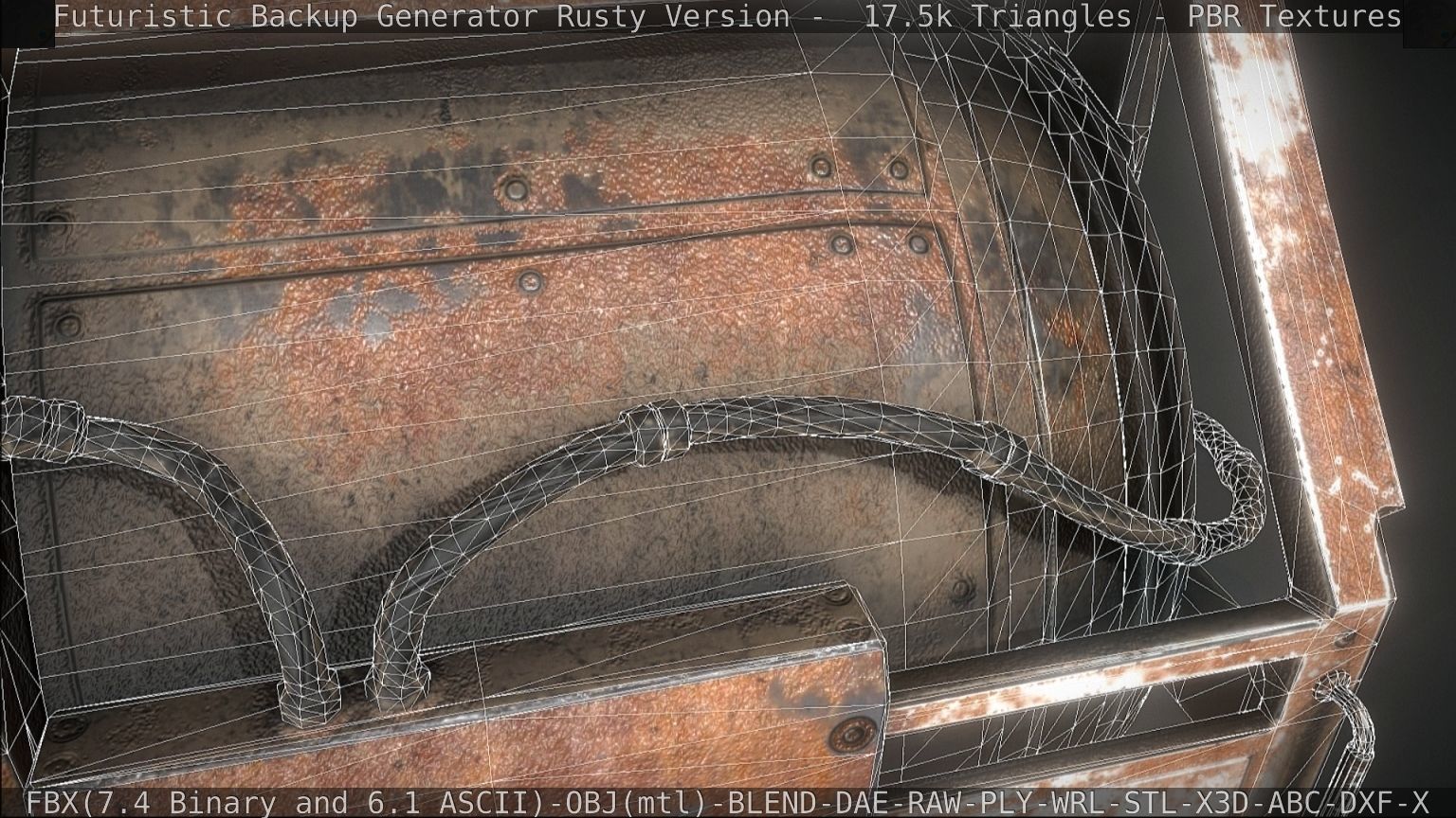 Futuristic Backup Generator Rusty Version - 8K PBR Low-poly 3D model_56