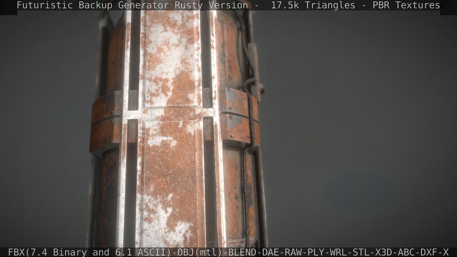Futuristic Backup Generator Rusty Version - 8K PBR Low-poly 3D model_21