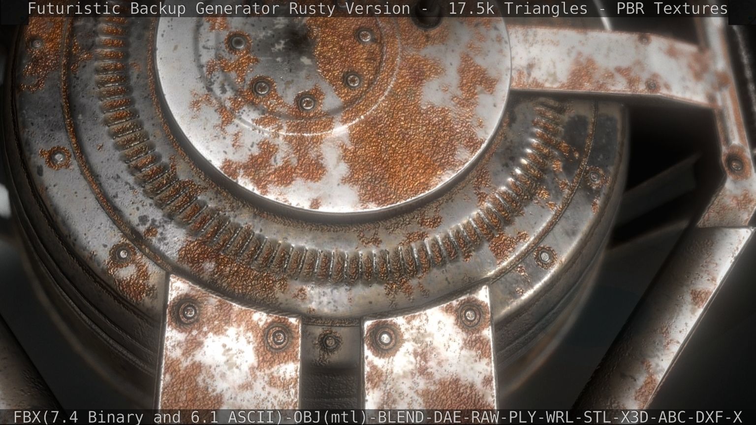 Futuristic Backup Generator Rusty Version - 8K PBR Low-poly 3D model_19