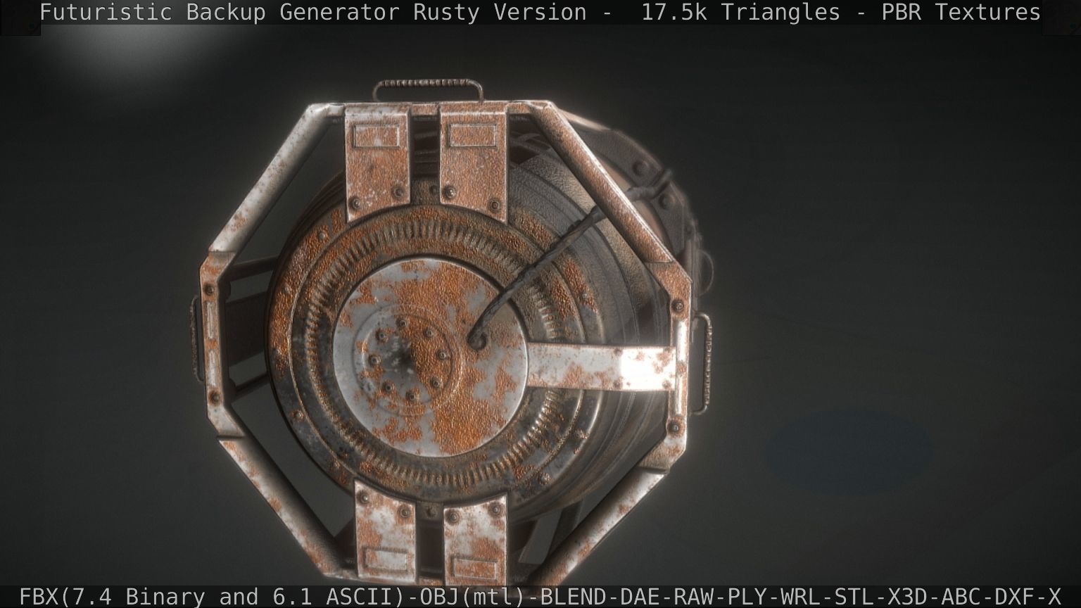 Futuristic Backup Generator Rusty Version - 8K PBR Low-poly 3D model_51