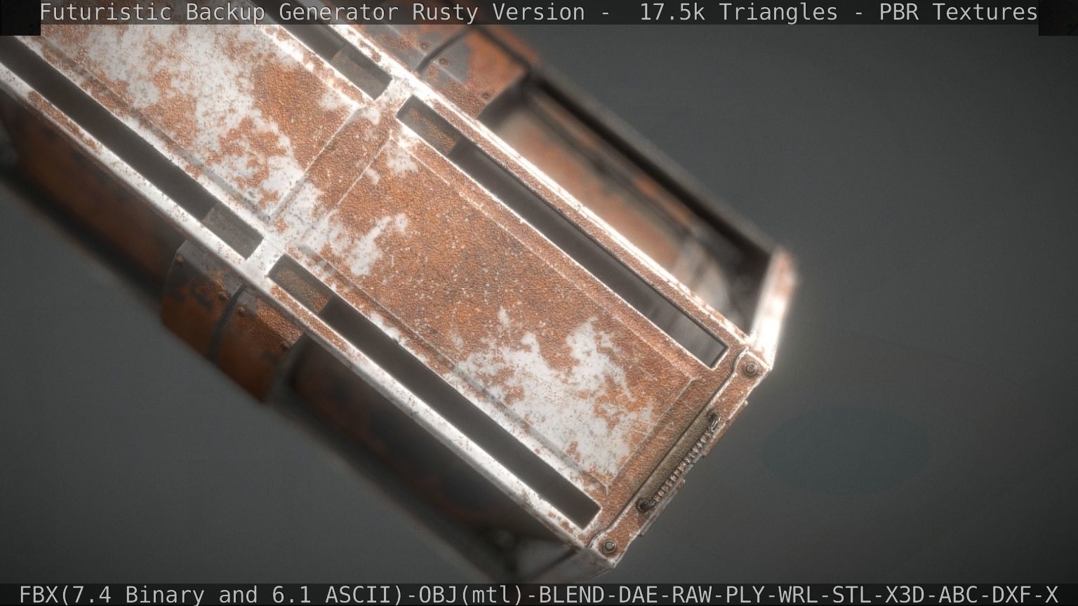 Futuristic Backup Generator Rusty Version - 8K PBR Low-poly 3D model_41