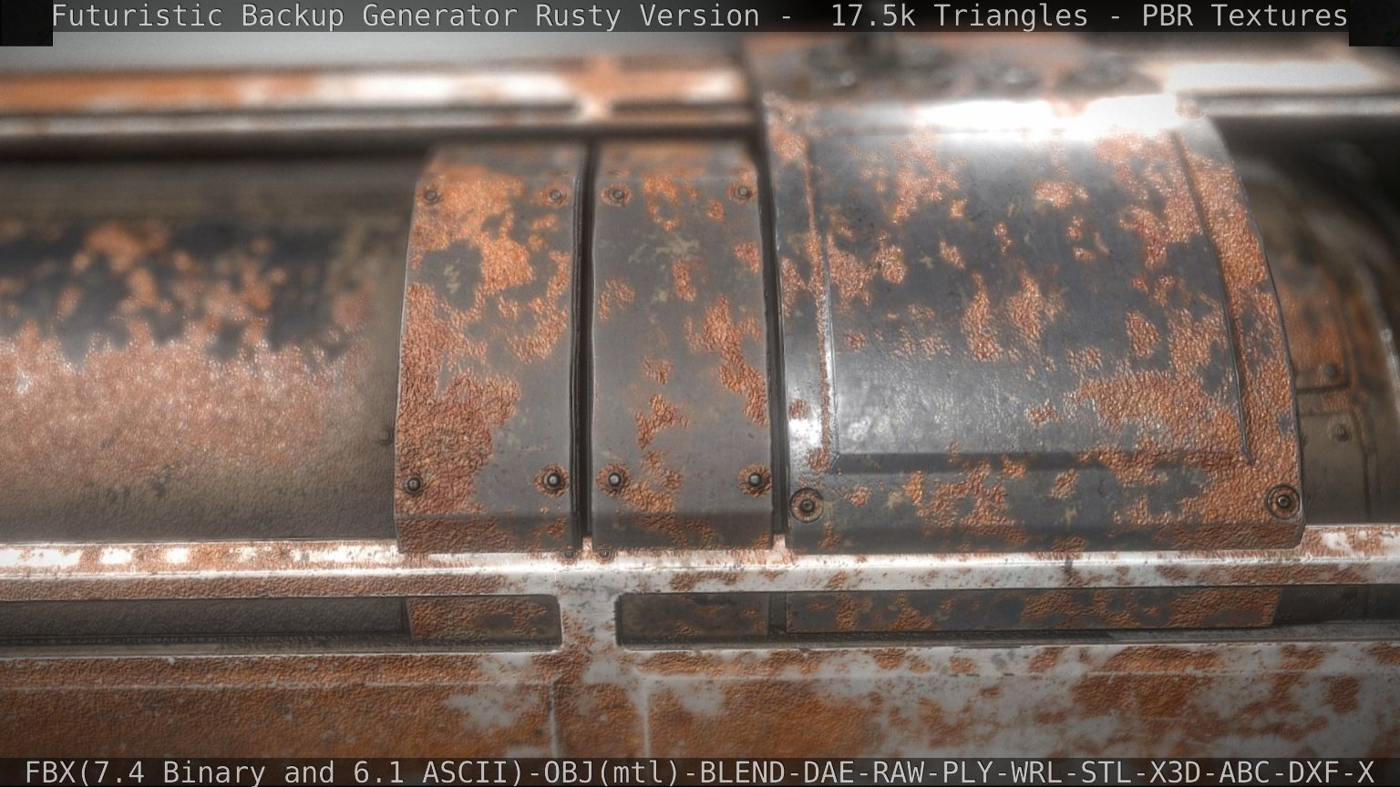 Futuristic Backup Generator Rusty Version - 8K PBR Low-poly 3D model_15