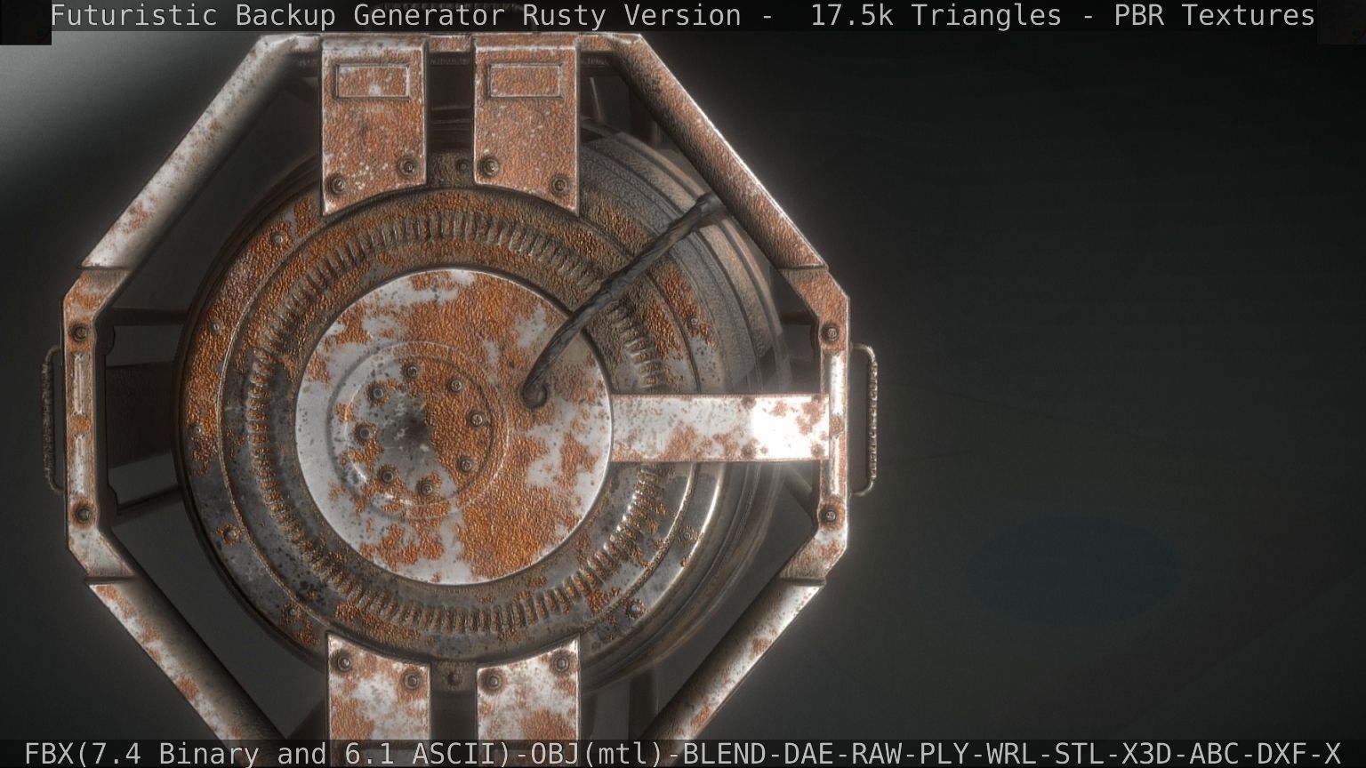 Futuristic Backup Generator Rusty Version - 8K PBR Low-poly 3D model_18