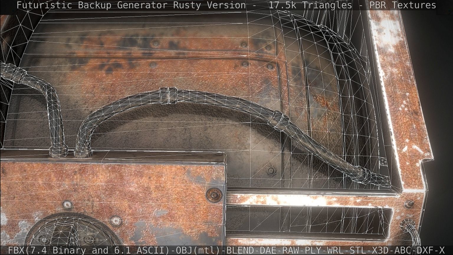 Futuristic Backup Generator Rusty Version - 8K PBR Low-poly 3D model_55