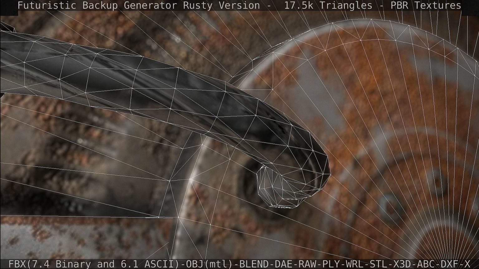 Futuristic Backup Generator Rusty Version - 8K PBR Low-poly 3D model_68