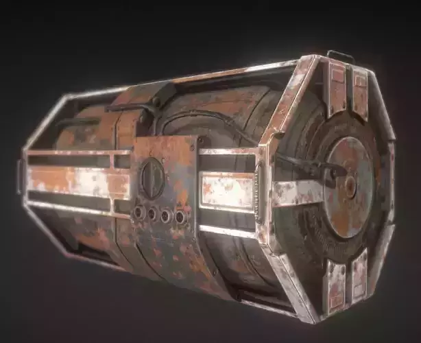 Futuristic Backup Generator Rusty Version - 8K PBR Low-poly 3D model