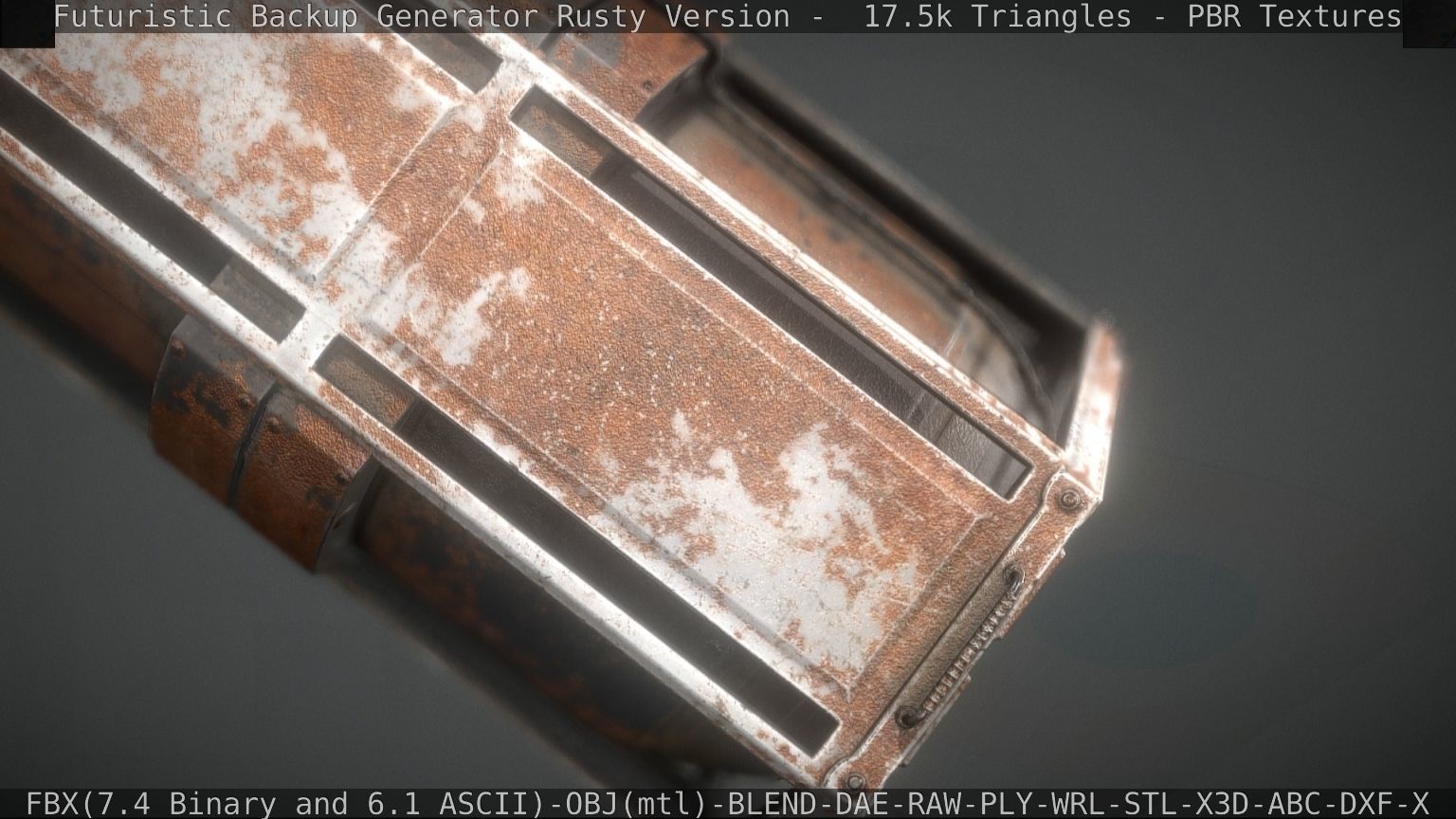 Futuristic Backup Generator Rusty Version - 8K PBR Low-poly 3D model_38