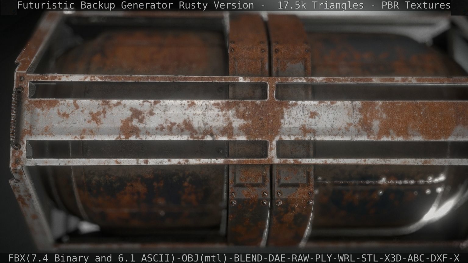 Futuristic Backup Generator Rusty Version - 8K PBR Low-poly 3D model_34
