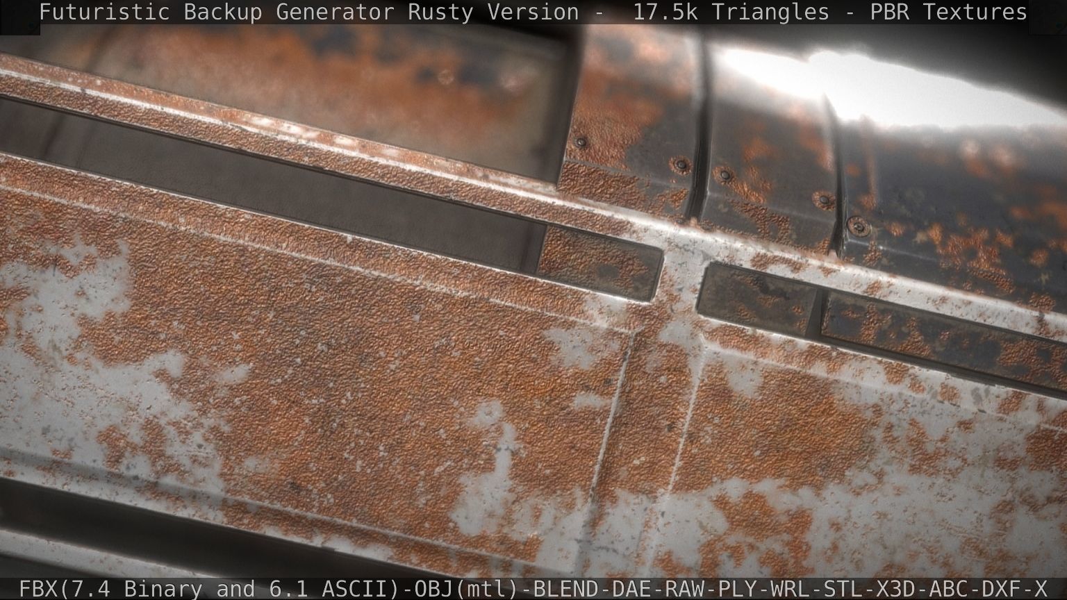 Futuristic Backup Generator Rusty Version - 8K PBR Low-poly 3D model_17