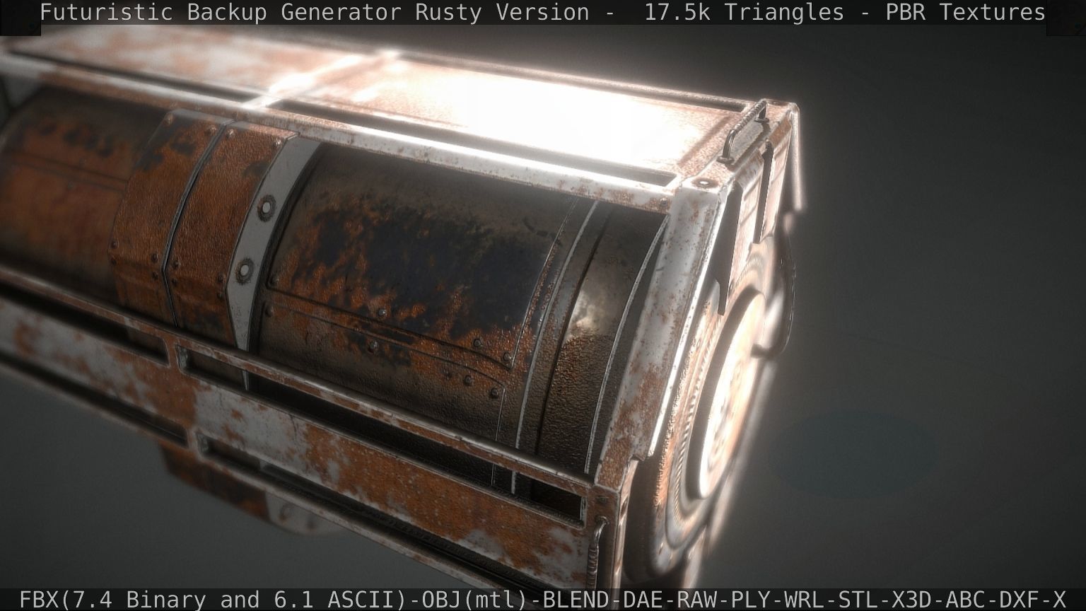Futuristic Backup Generator Rusty Version - 8K PBR Low-poly 3D model_37