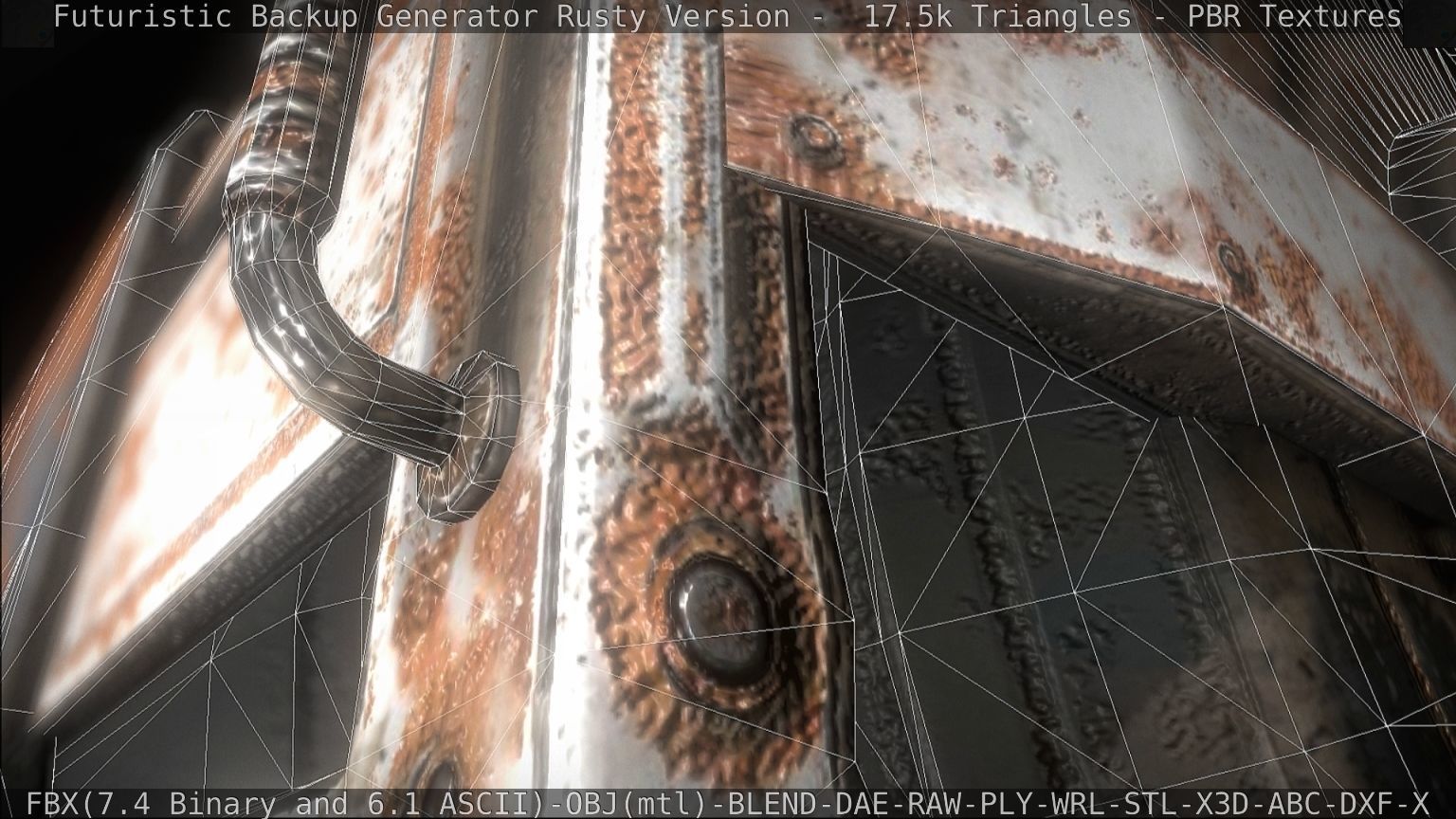 Futuristic Backup Generator Rusty Version - 8K PBR Low-poly 3D model_53