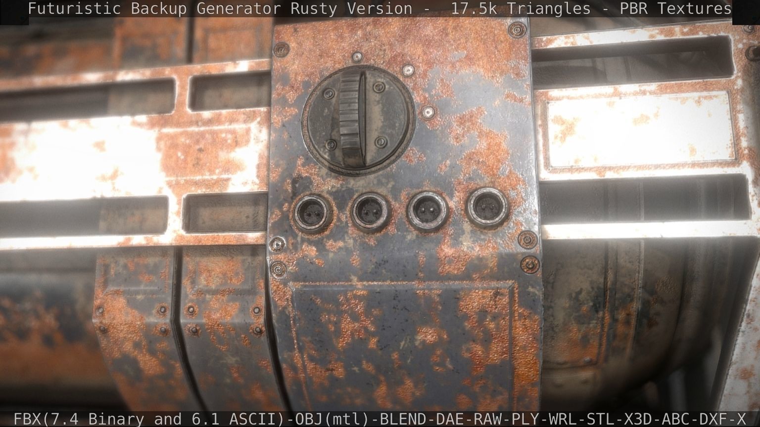 Futuristic Backup Generator Rusty Version - 8K PBR Low-poly 3D model_33