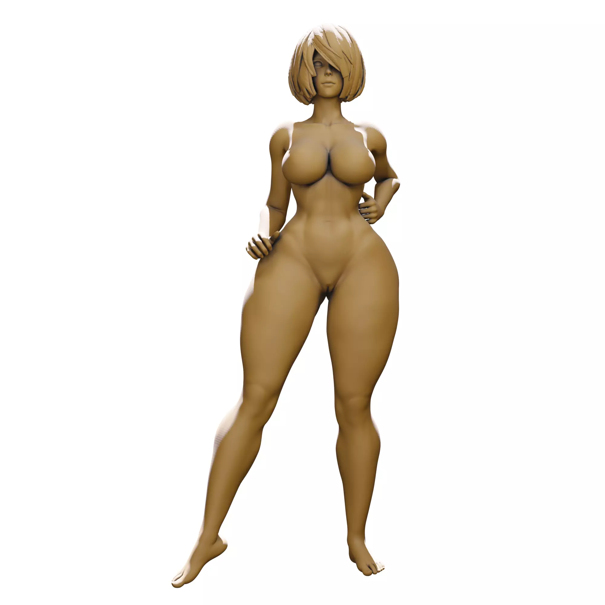Curvy Asian Fighter Girl 3D print model_1