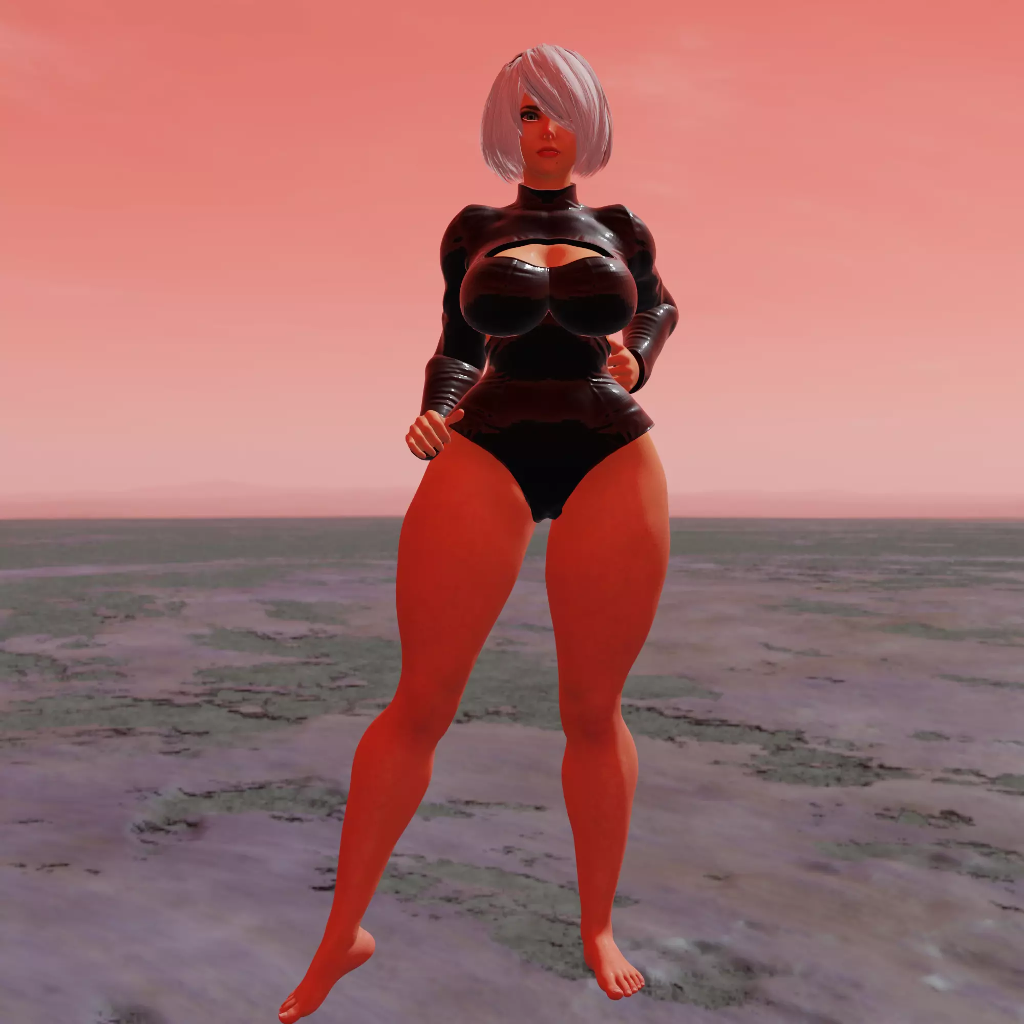 Curvy Asian Fighter Girl 3D print model_4