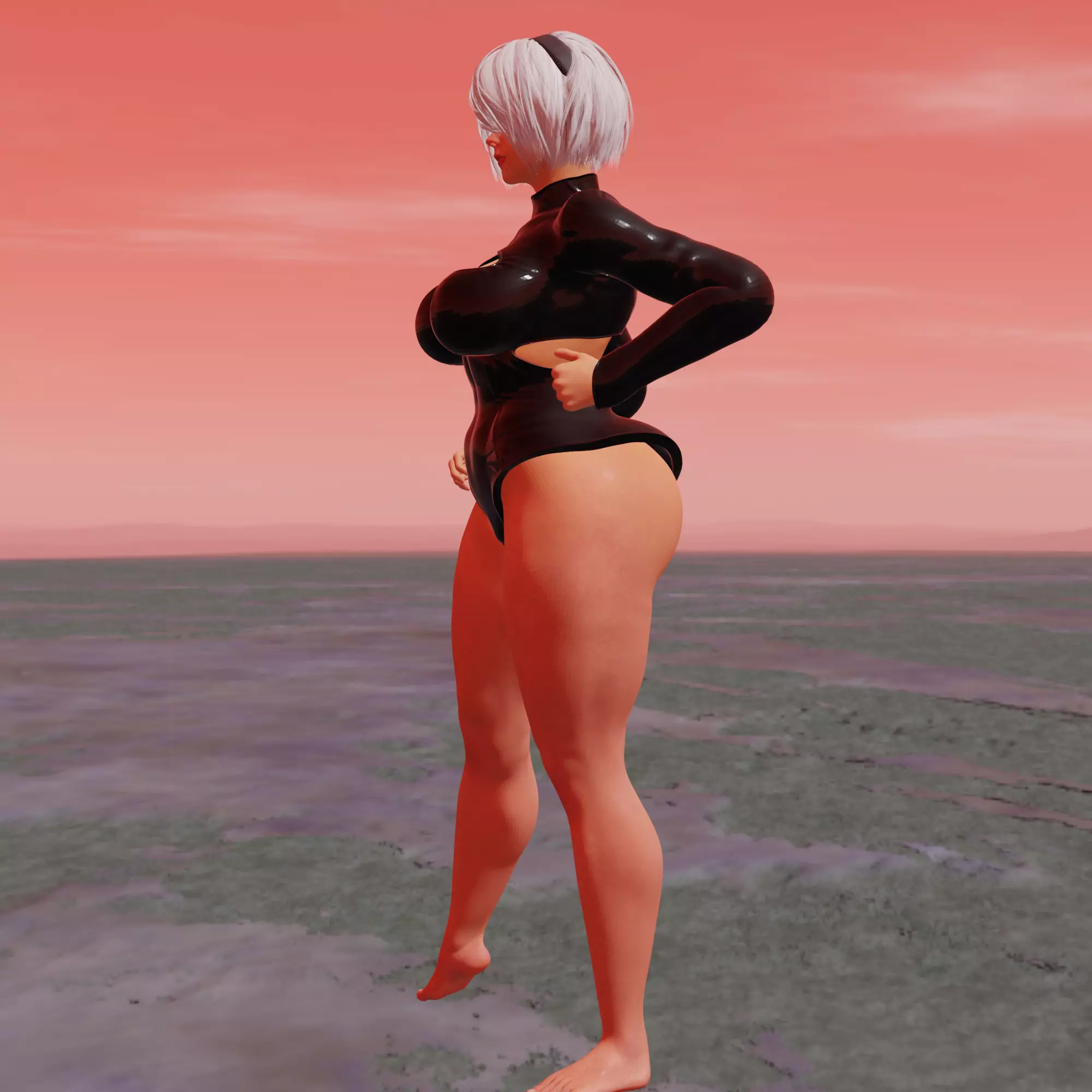 Curvy Asian Fighter Girl 3D print model_5