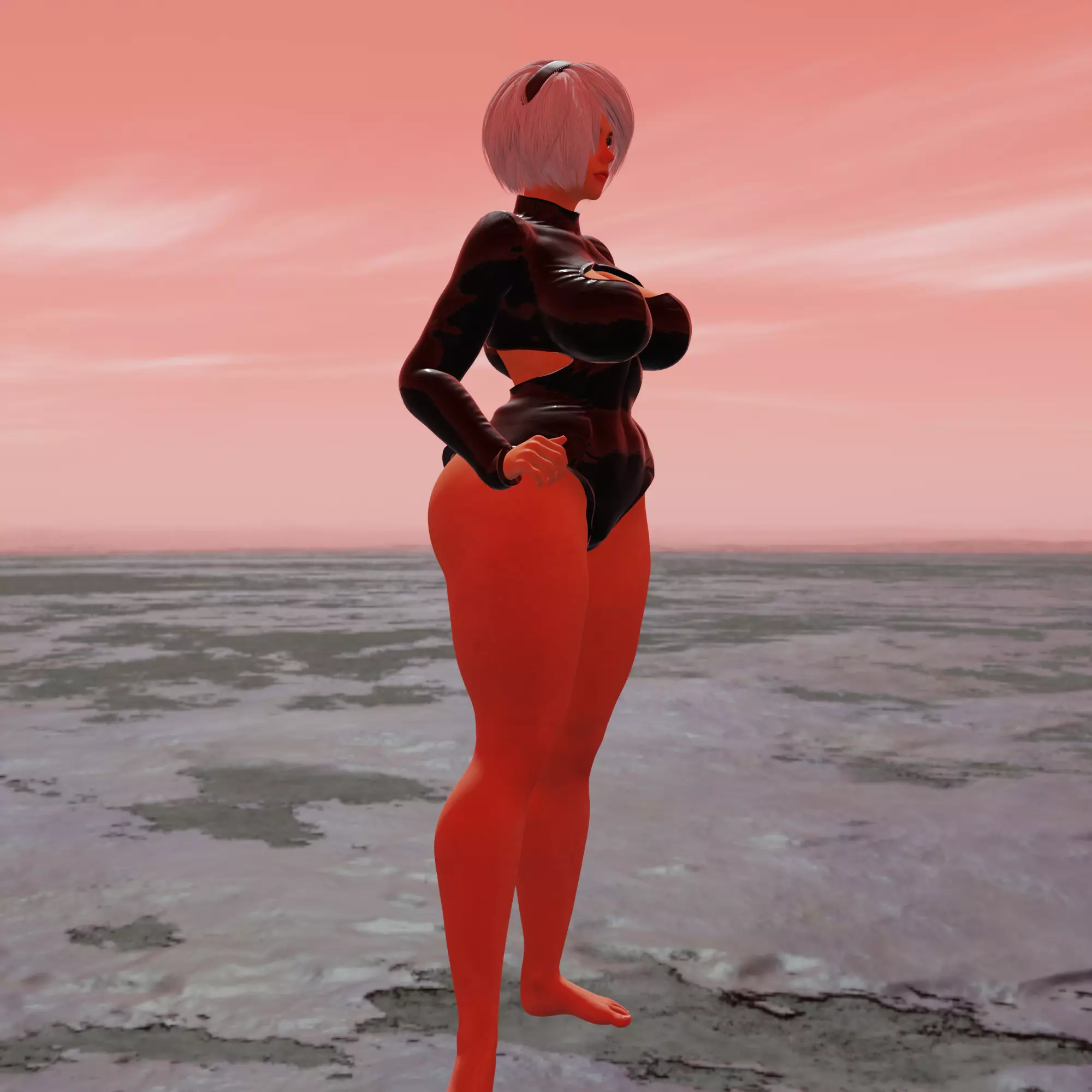 Curvy Asian Fighter Girl 3D print model_9