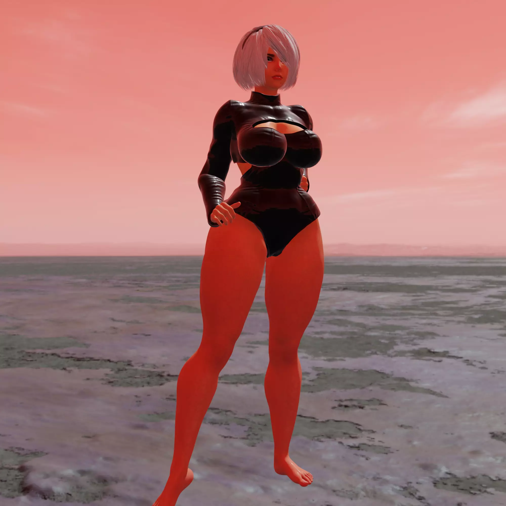 Curvy Asian Fighter Girl 3D print model_2