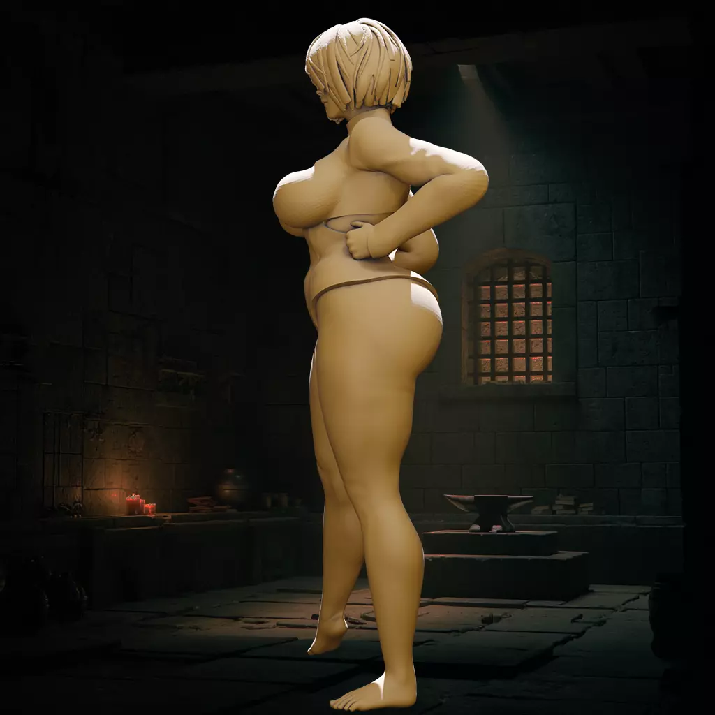 Curvy Asian Fighter Girl 3D print model_12