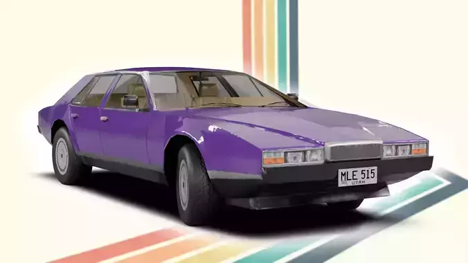 Old Classic Luxury Sedan with interior