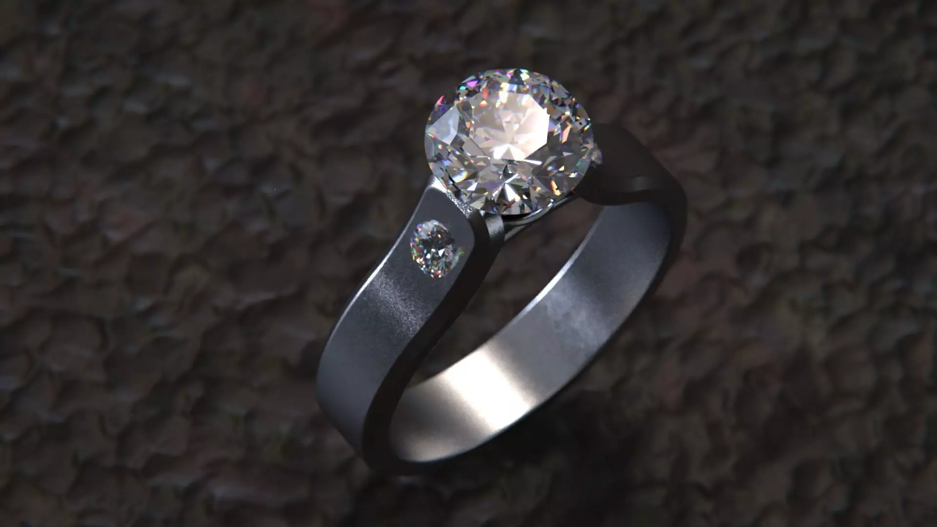 Ring brilante womans 3D model_1