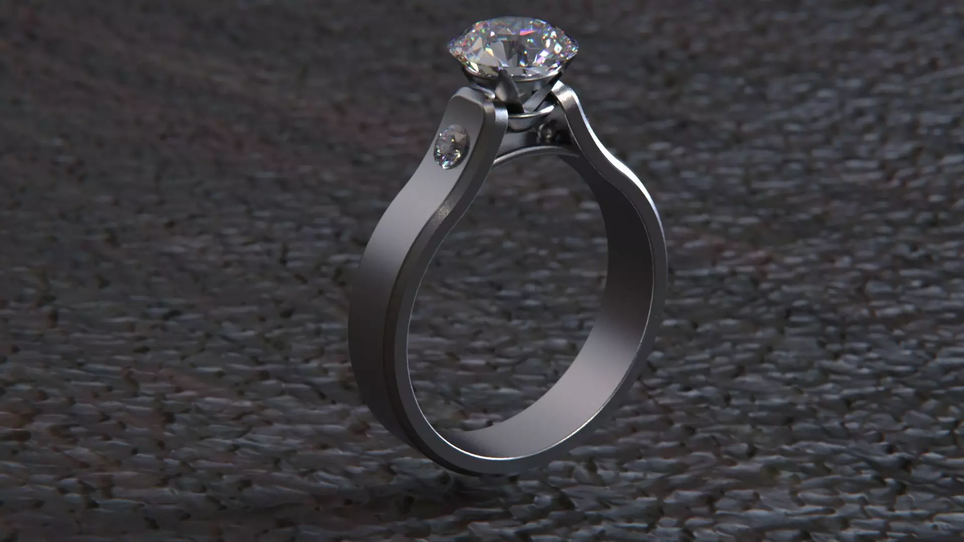 Ring brilante womans 3D model_2