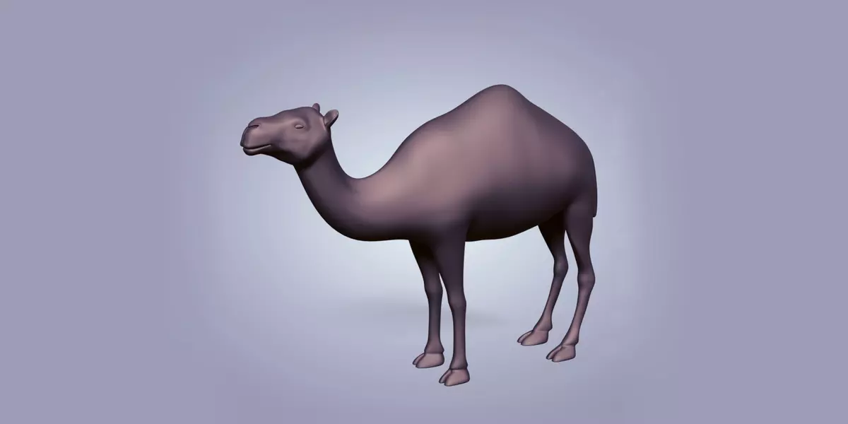 Camel Figurine Statue Base Mesh Free low-poly 3D model_1