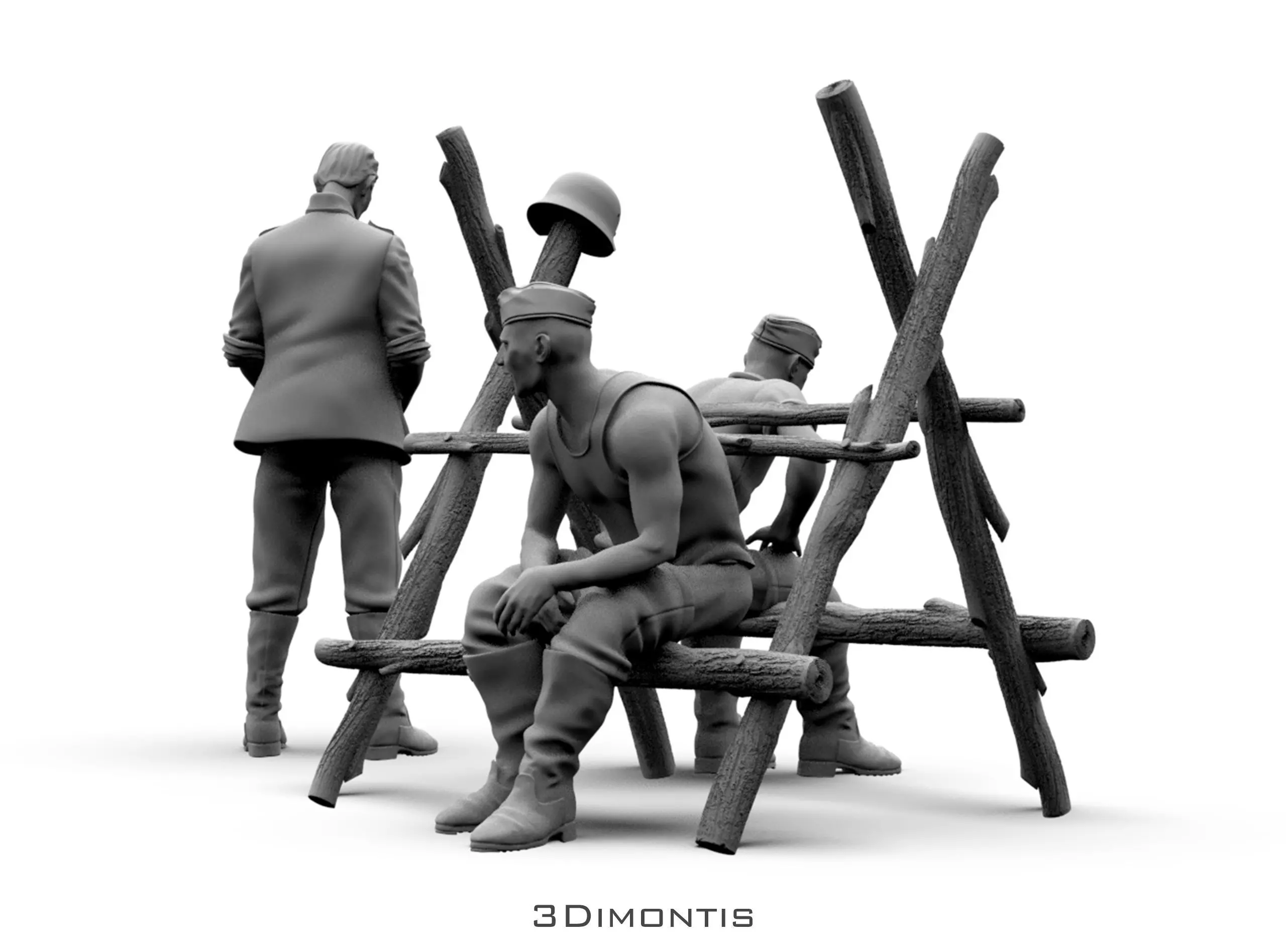 German Soldiers WW2 3D print model_15