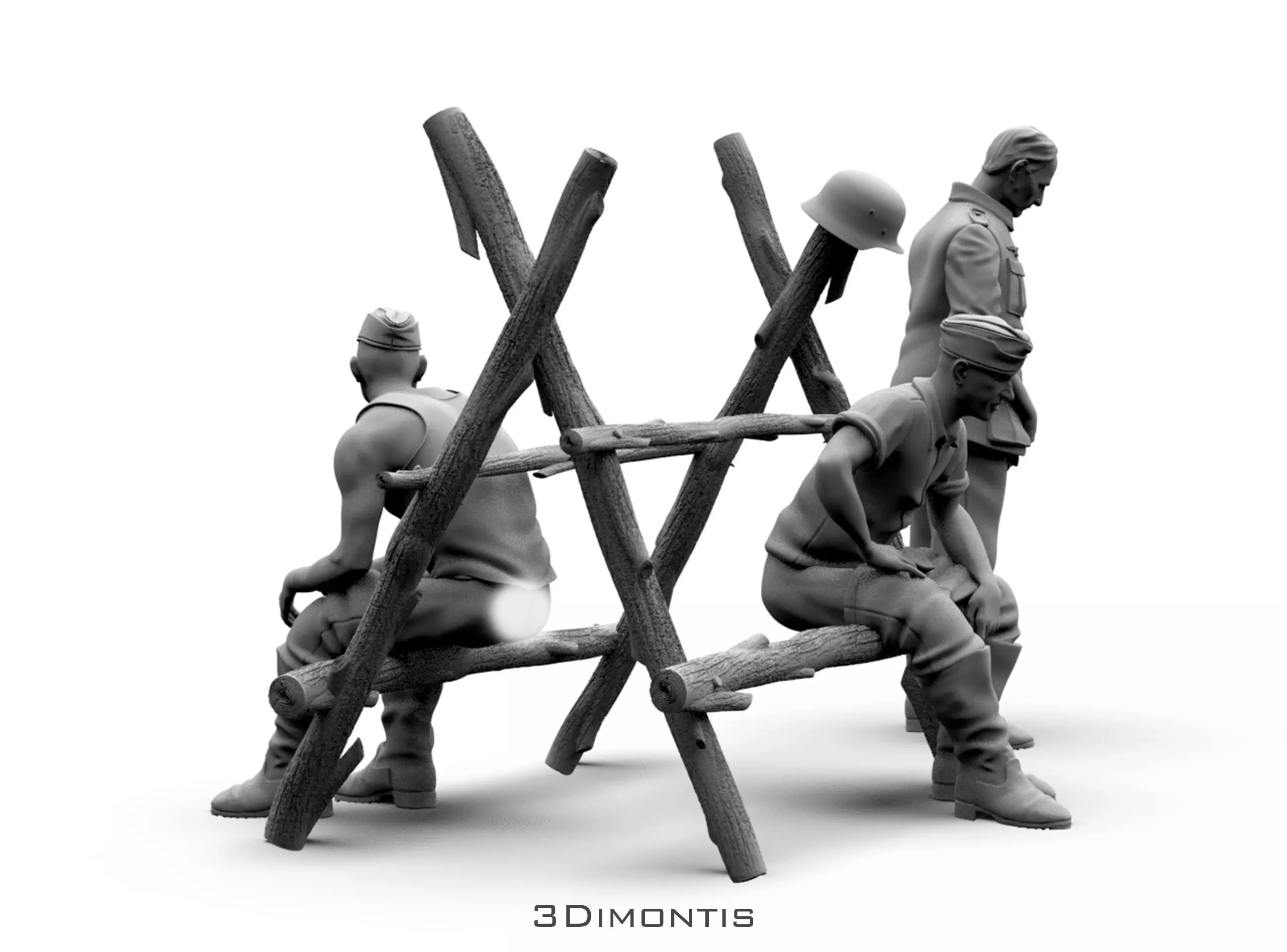 German Soldiers WW2 3D print model_14