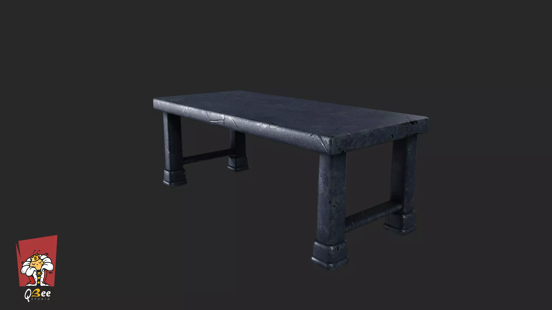 Stylized Rusted Iron Tables Low-poly 3D model_0