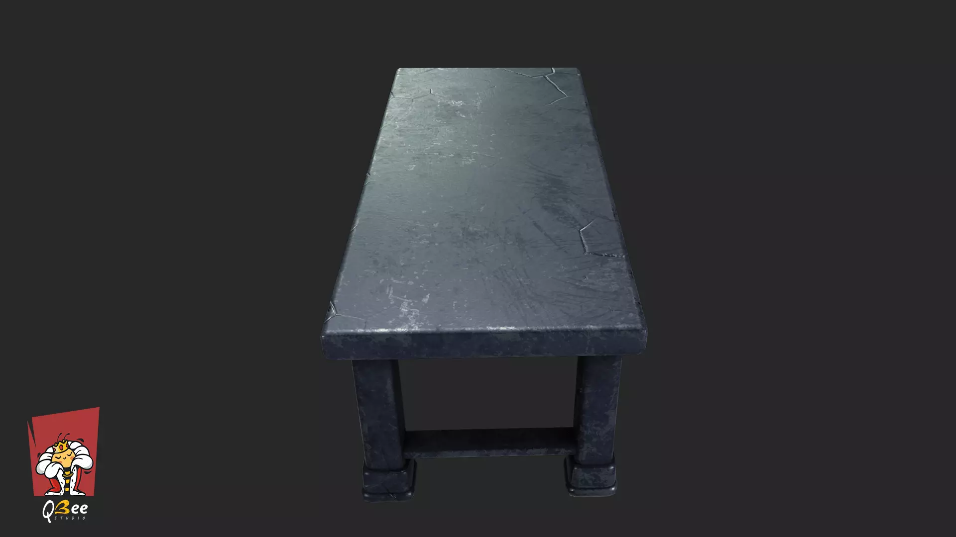 Stylized Rusted Iron Tables Low-poly 3D model_5