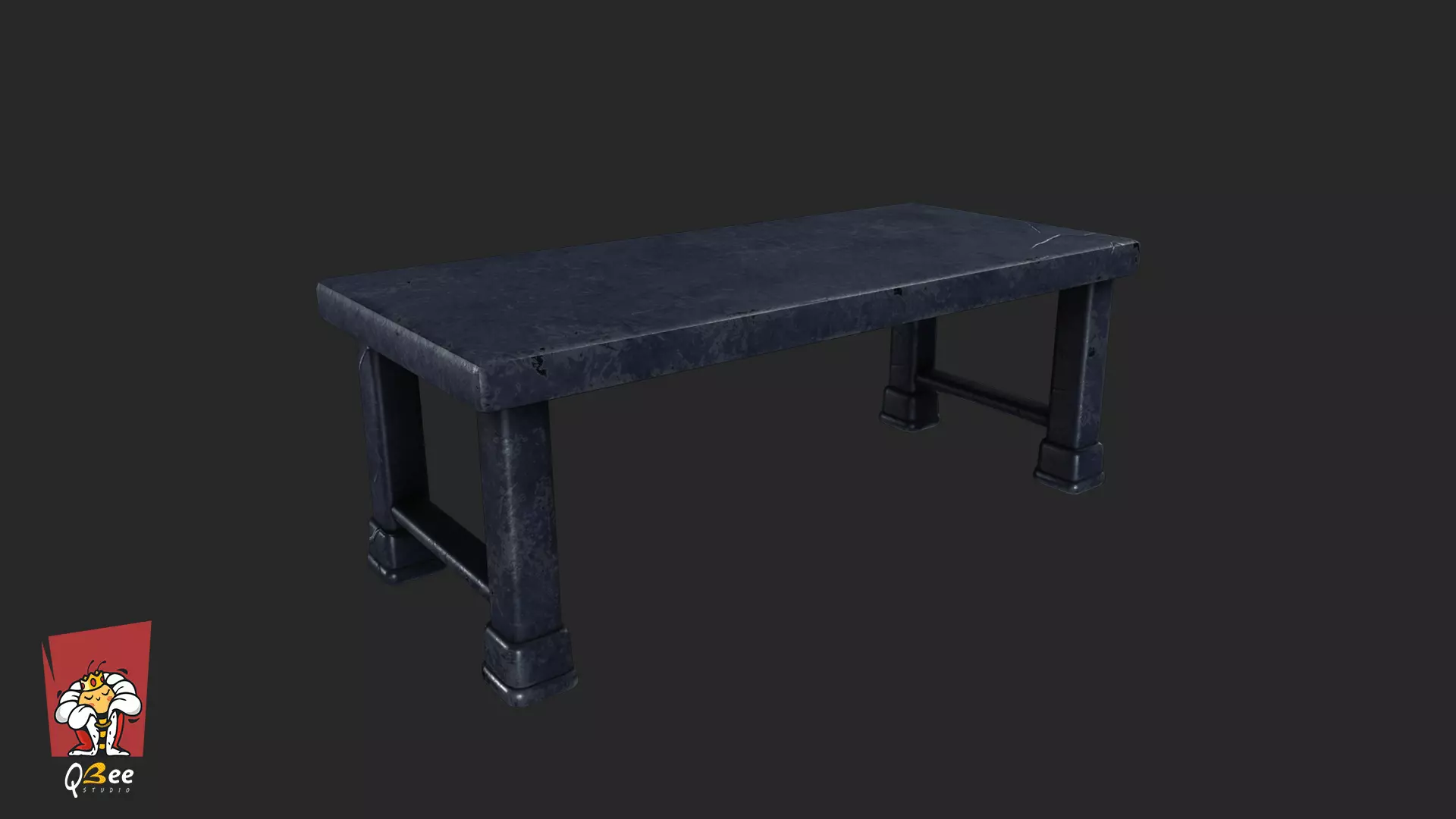 Stylized Rusted Iron Tables Low-poly 3D model_2