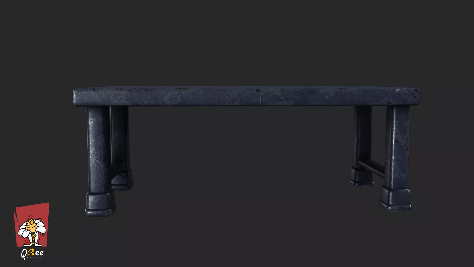 Stylized Rusted Iron Tables Low-poly 3D model_7