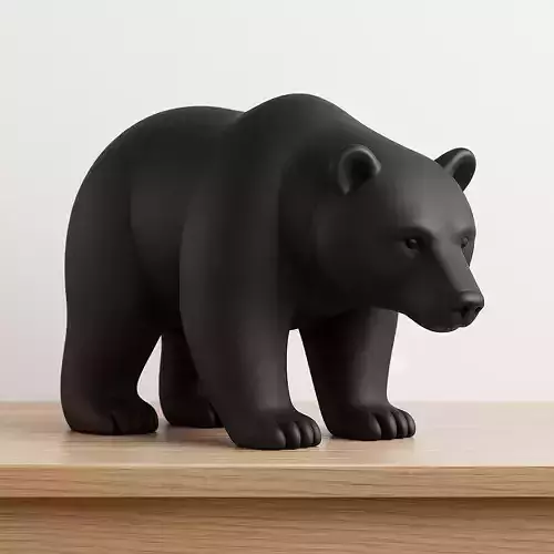 Minimalist Black Bear Sculpture