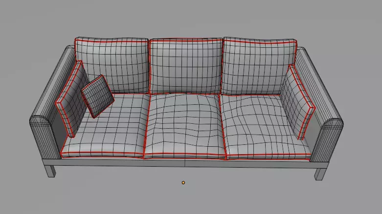 Modern Couch - PBR Textured Asset Low-poly 3D model_6