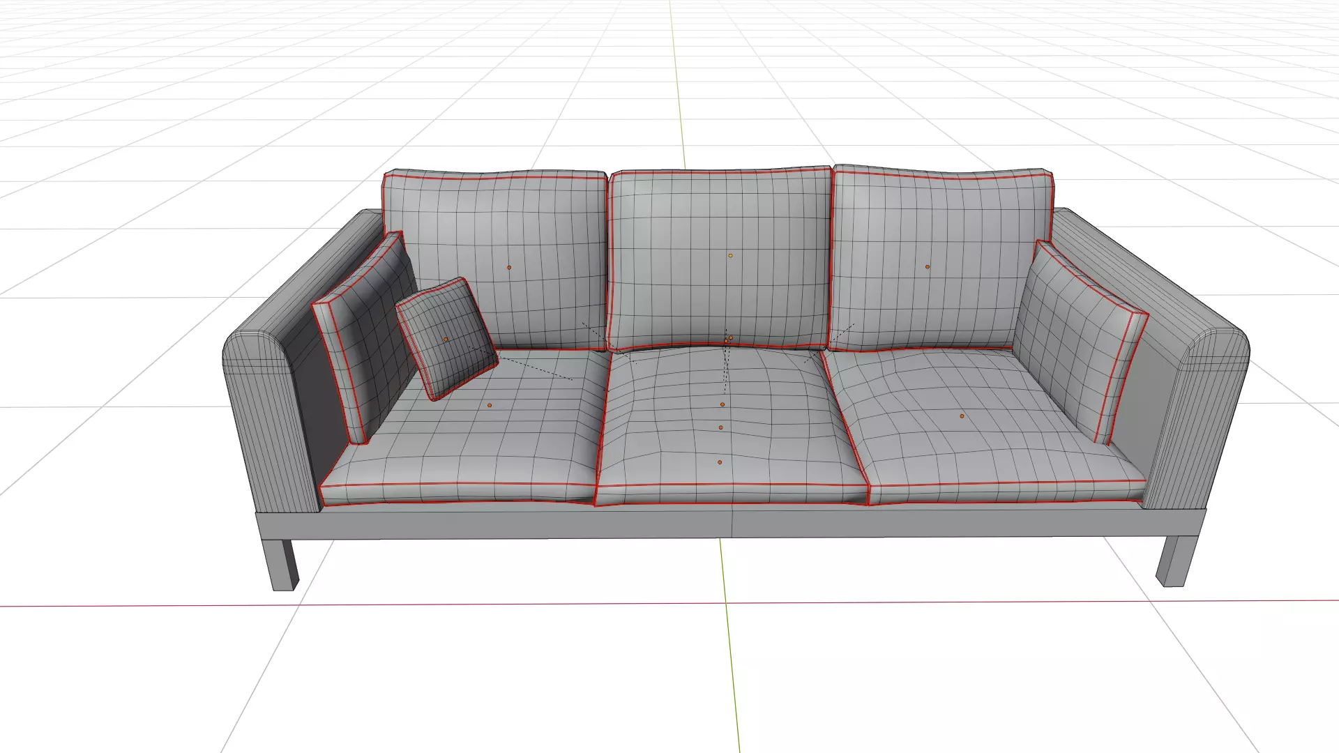 Modern Couch - PBR Textured Asset Low-poly 3D model_8