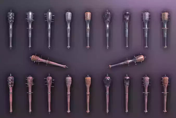 ModularMelee Mace Pack Low Poly Stylized Weapon Procedural Parts