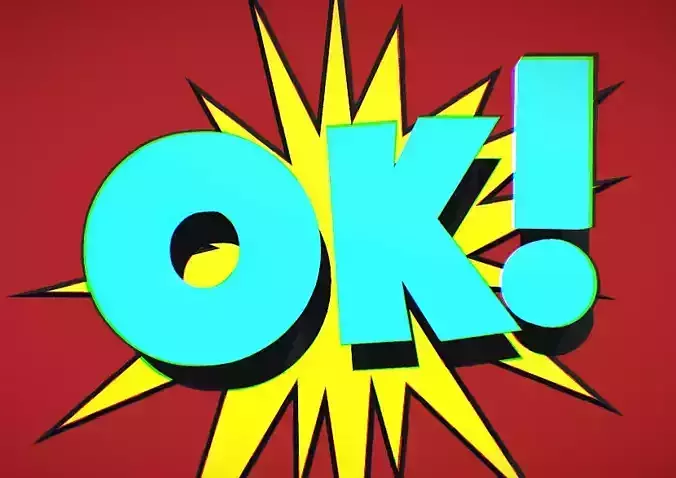 Ok Blue FX for AR animated Low-poly 3D model