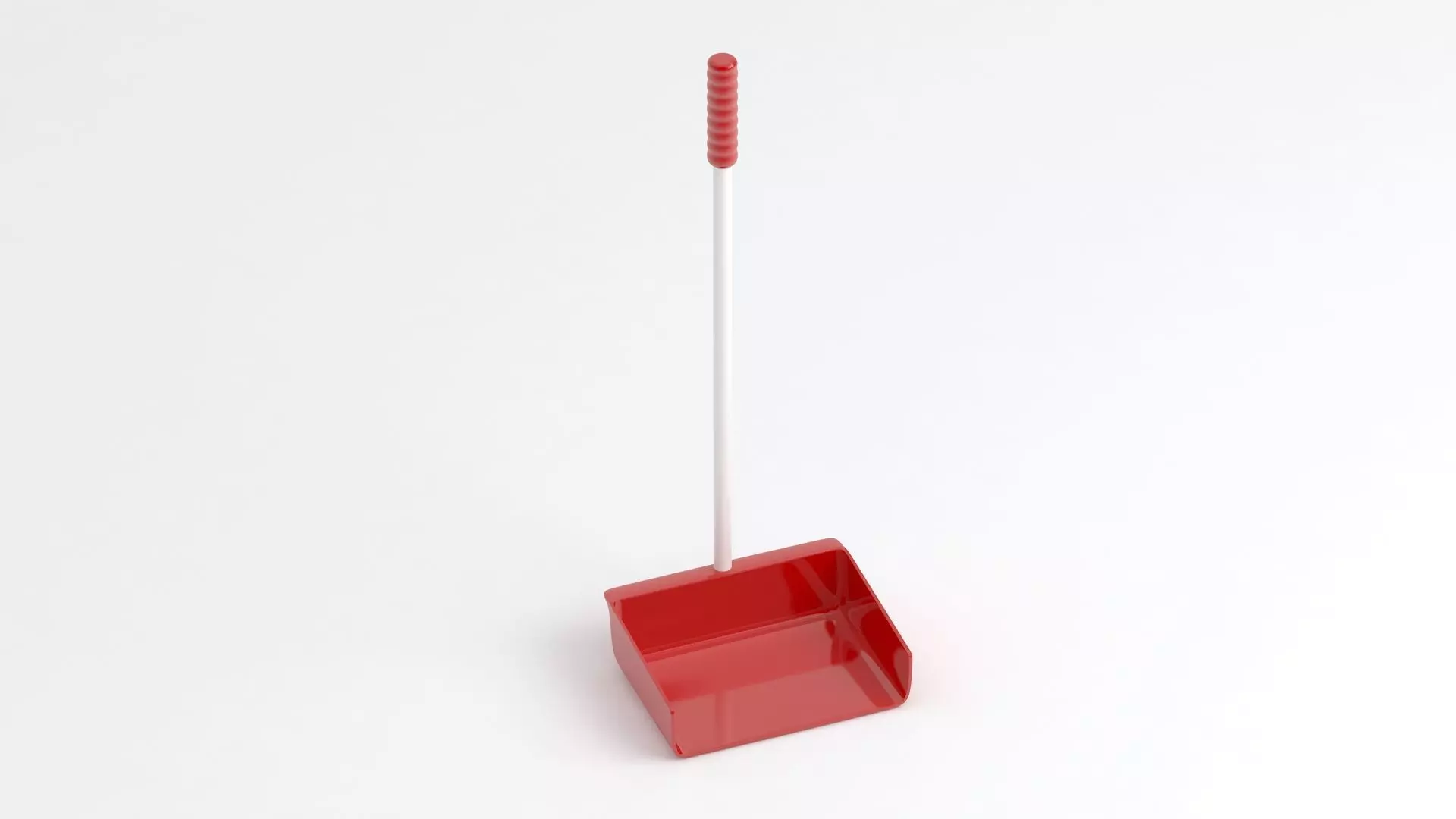 Red Large Dustpan 3D model_3