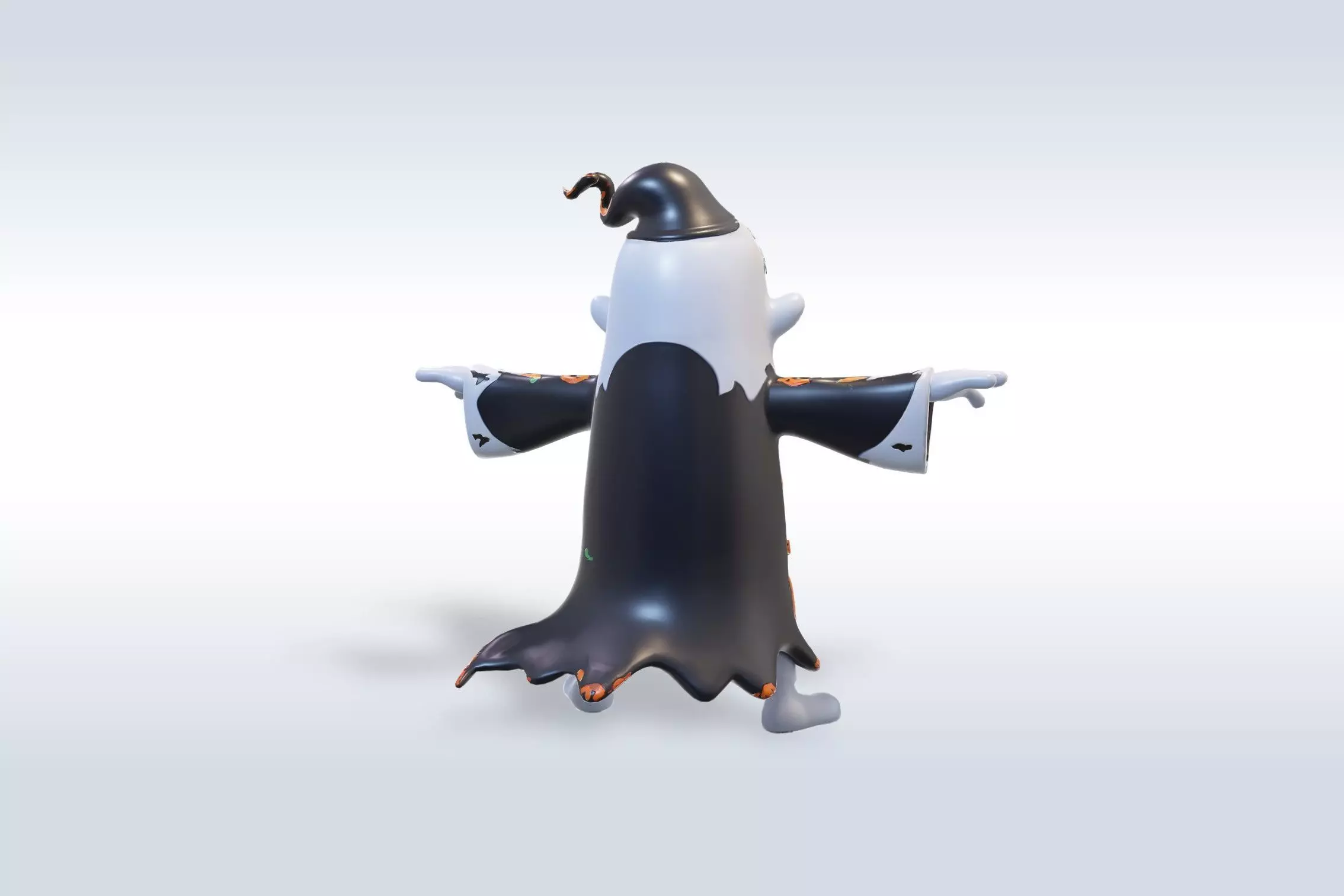 Cheerful Ghost Character Halloween Low-poly 3D model_8