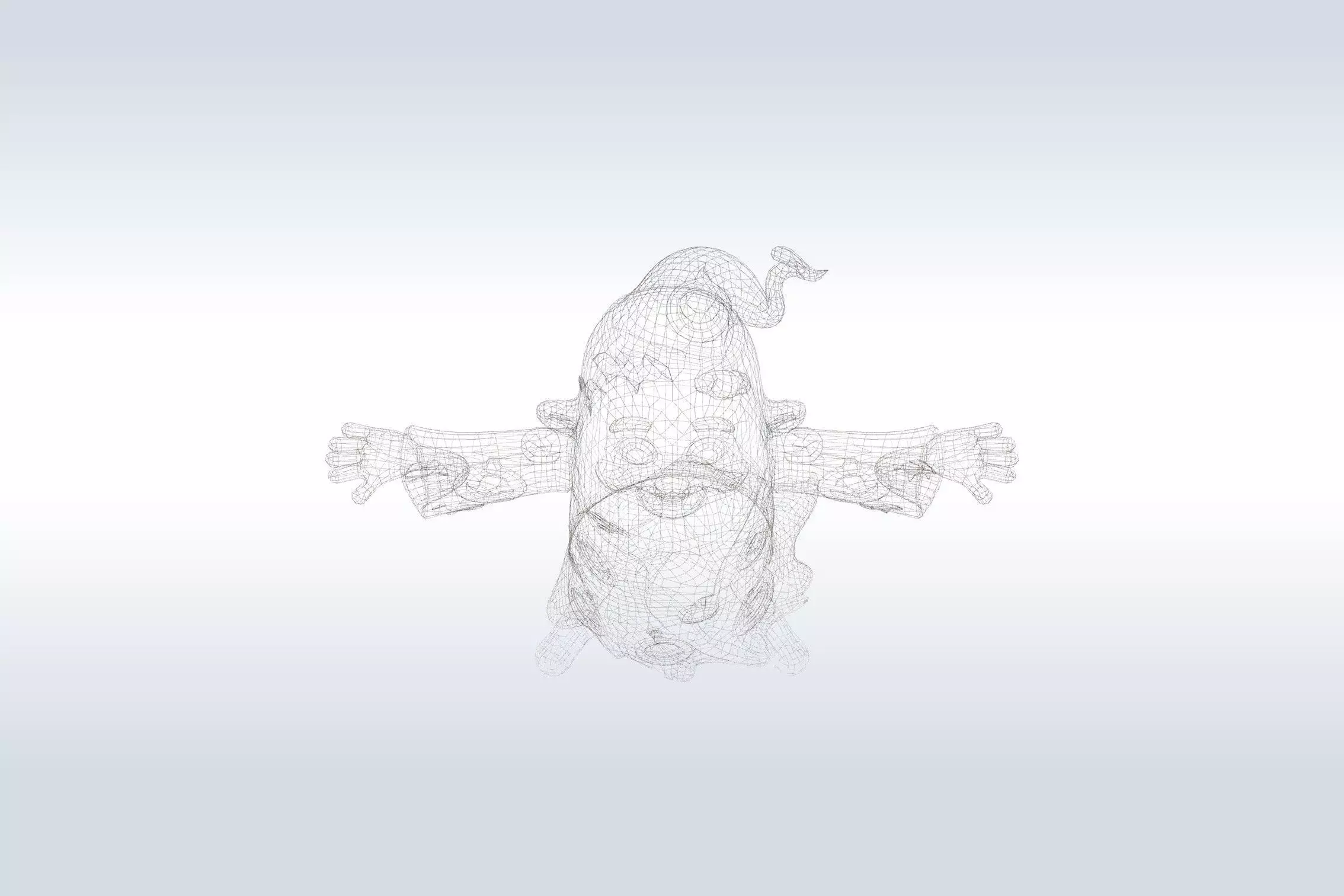 Cheerful Ghost Character Halloween Low-poly 3D model_7