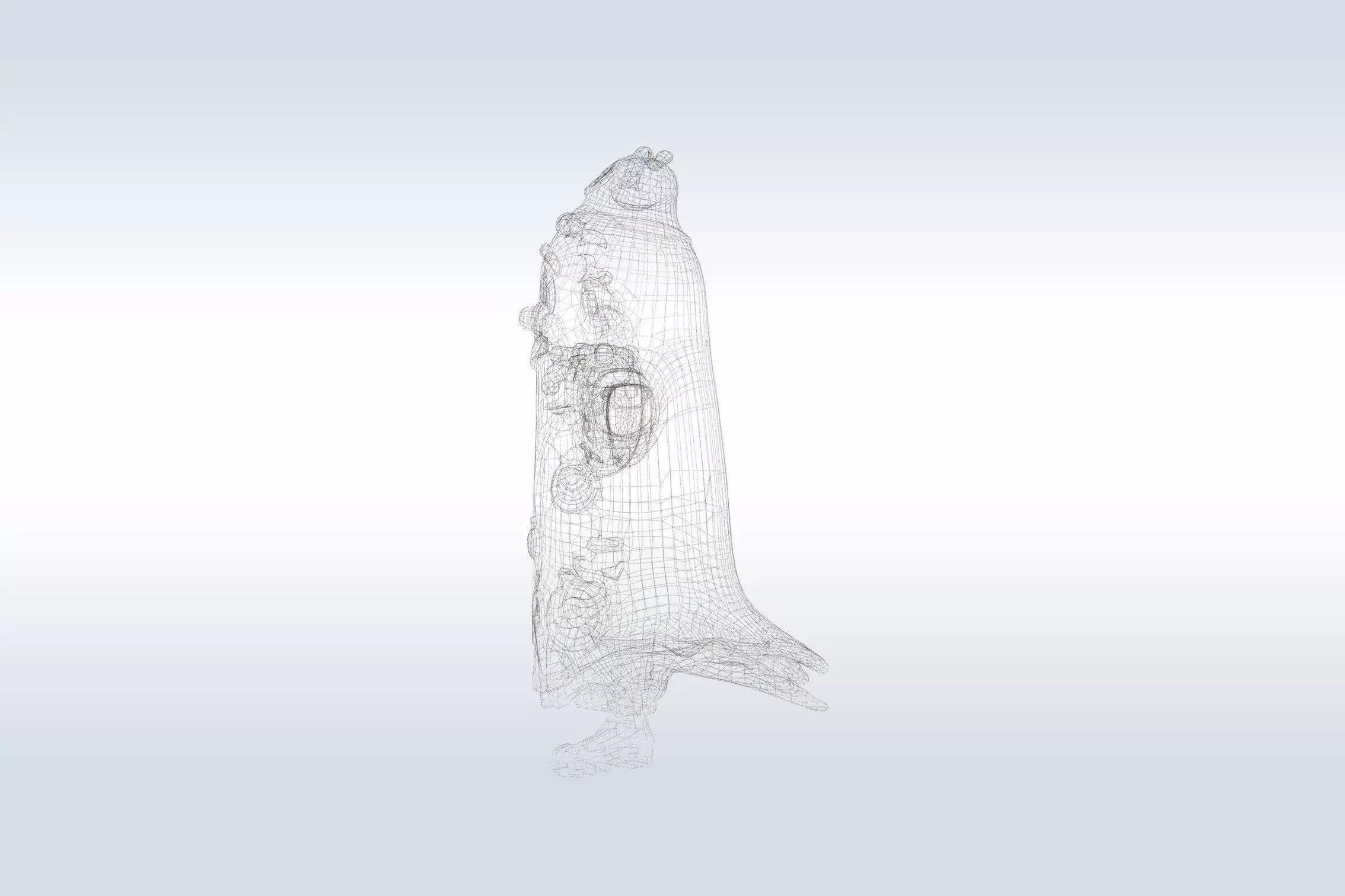 Cheerful Ghost Character Halloween Low-poly 3D model_5