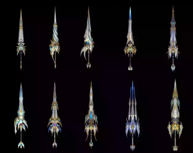 Light Divine Lances of The Archangel Low-poly 3D model Light Divine Lances of The Archangel Low-poly 3D model